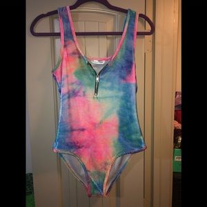 Tye dye rave bodysuit